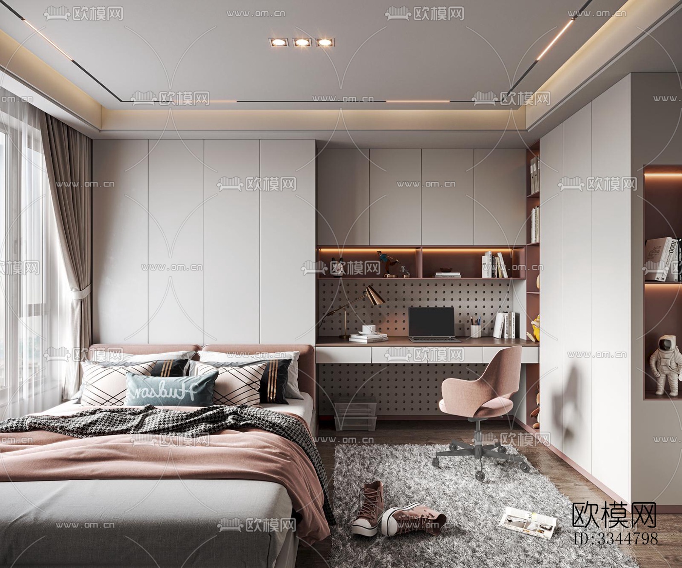 现代卧室效果图下载（渲染图8）