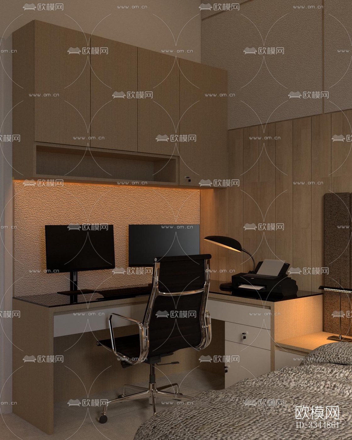 现代卧室效果图下载（渲染图5）