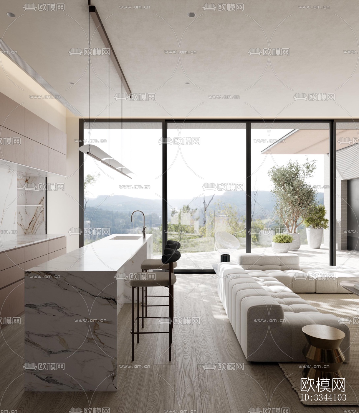 现代别墅效果图下载（渲染图4）