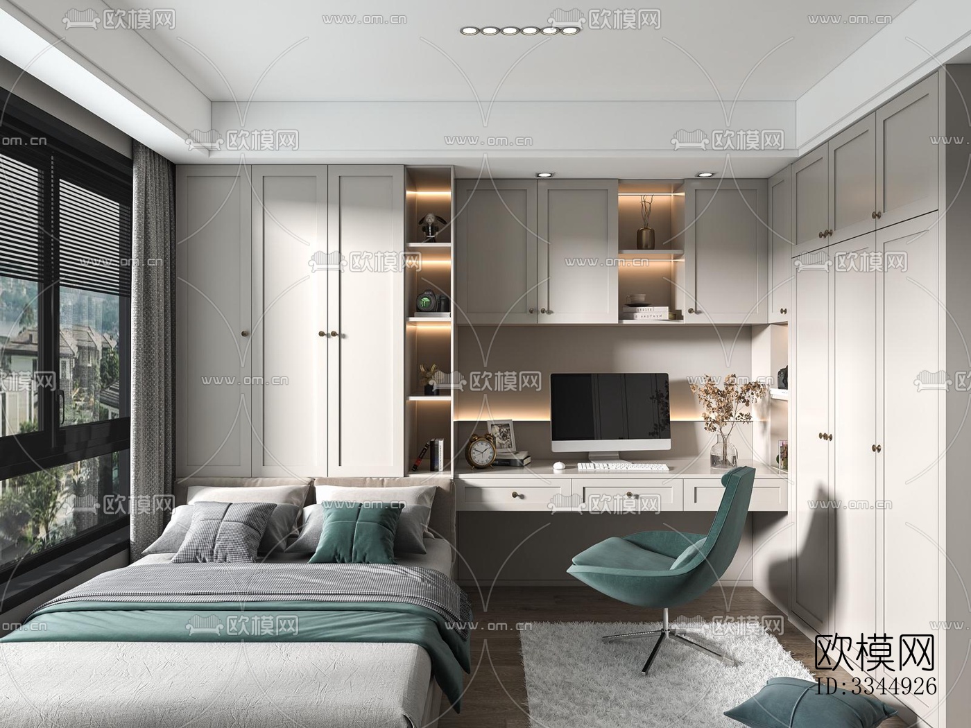 现代卧室效果图下载（渲染图19）
