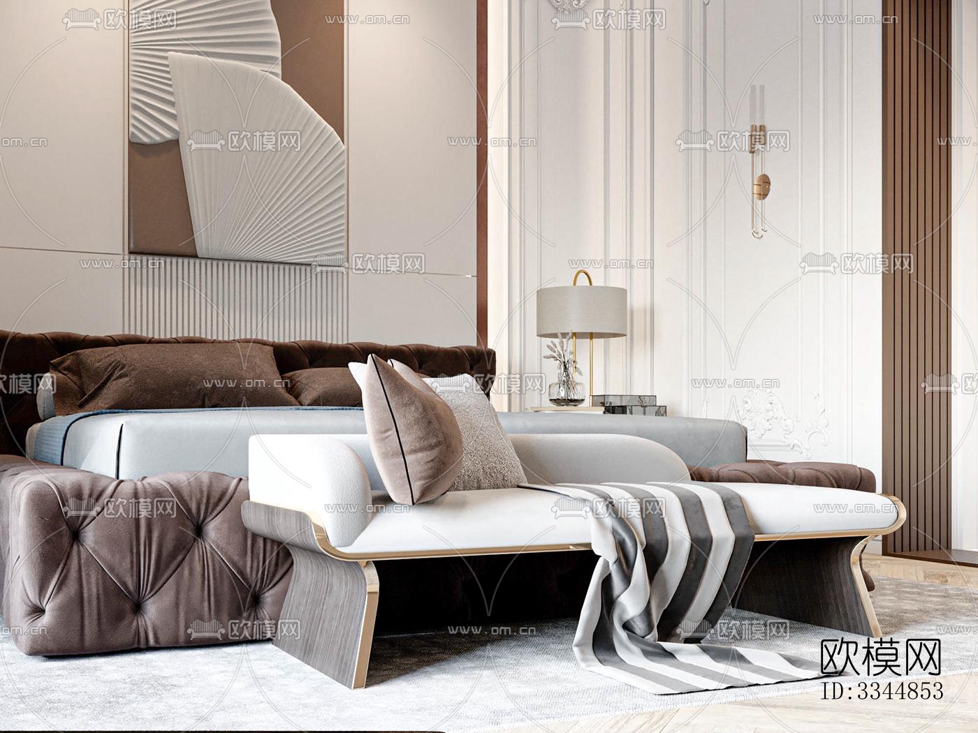 现代卧室效果图下载（渲染图3）