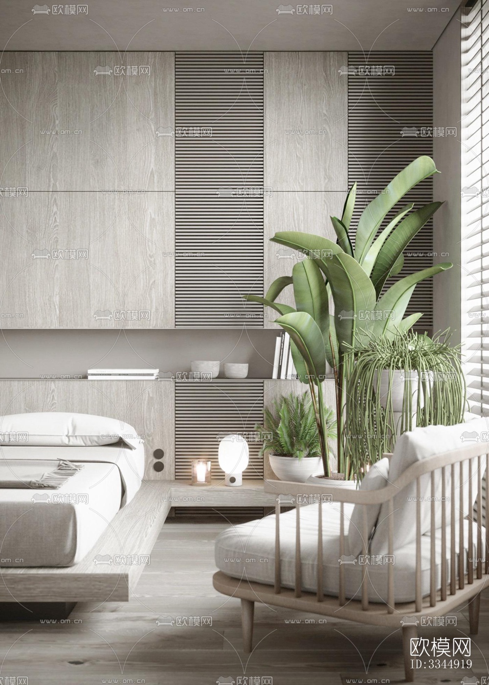 现代卧室效果图下载（渲染图5）