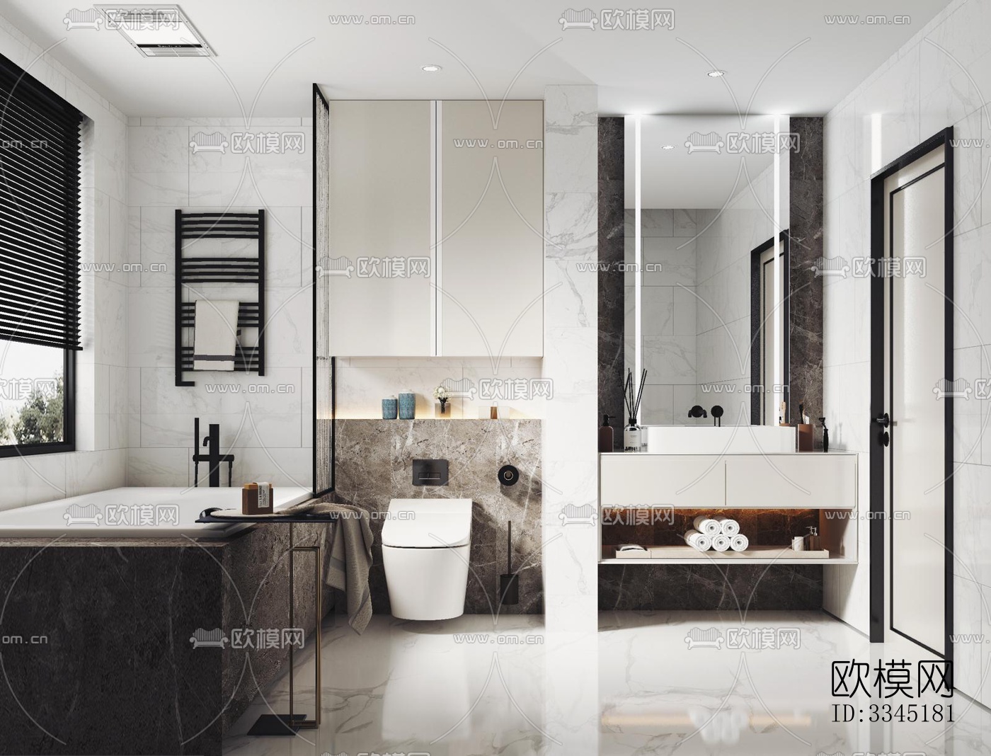现代卫生间效果图下载（渲染图10）