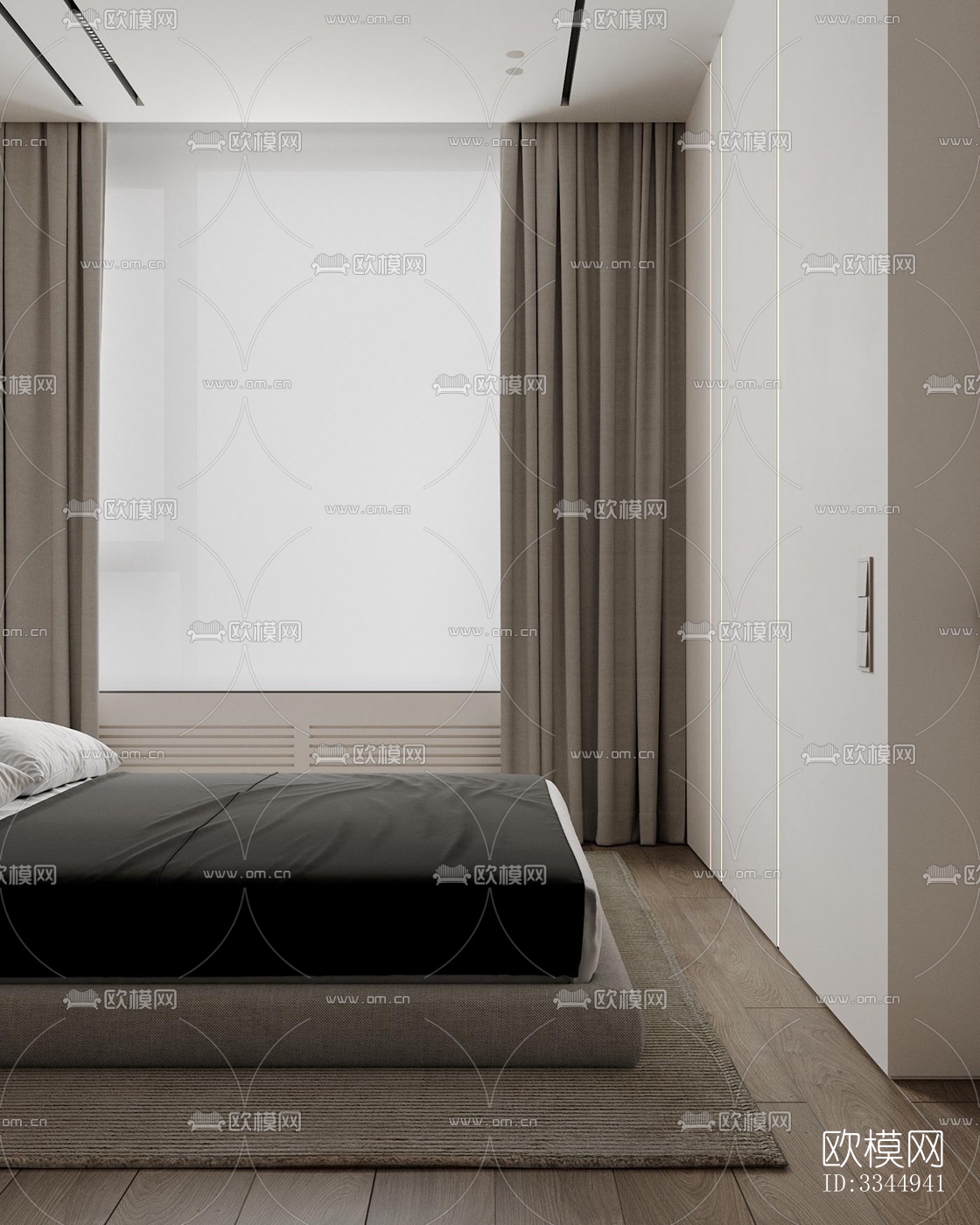 现代卧室效果图下载（渲染图3）