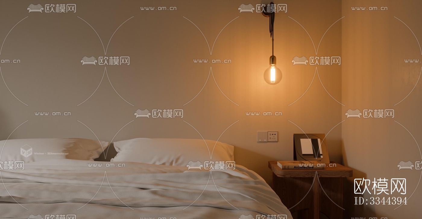 现代卧室效果图下载（渲染图3）