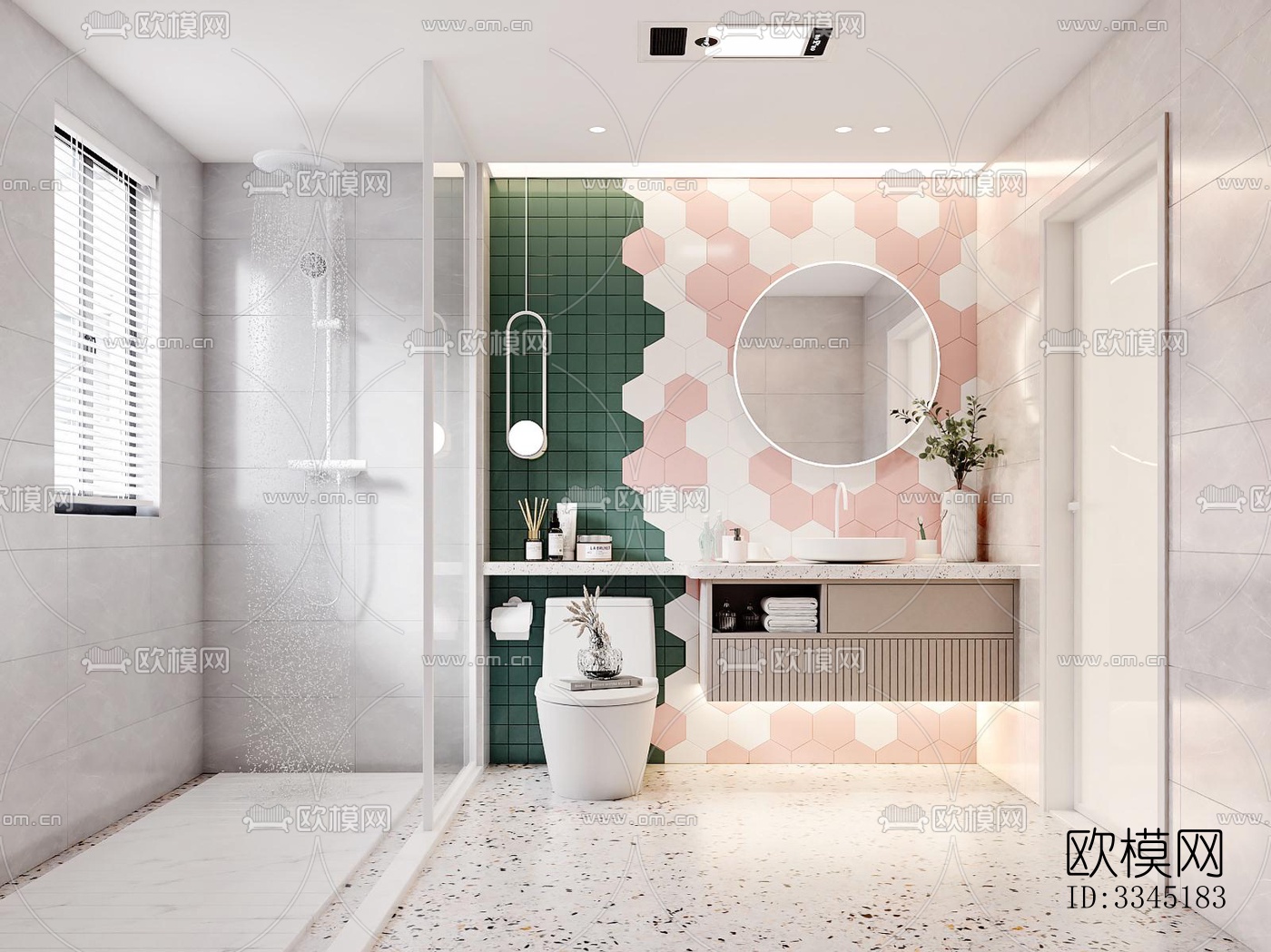 现代卫生间效果图下载（渲染图2）