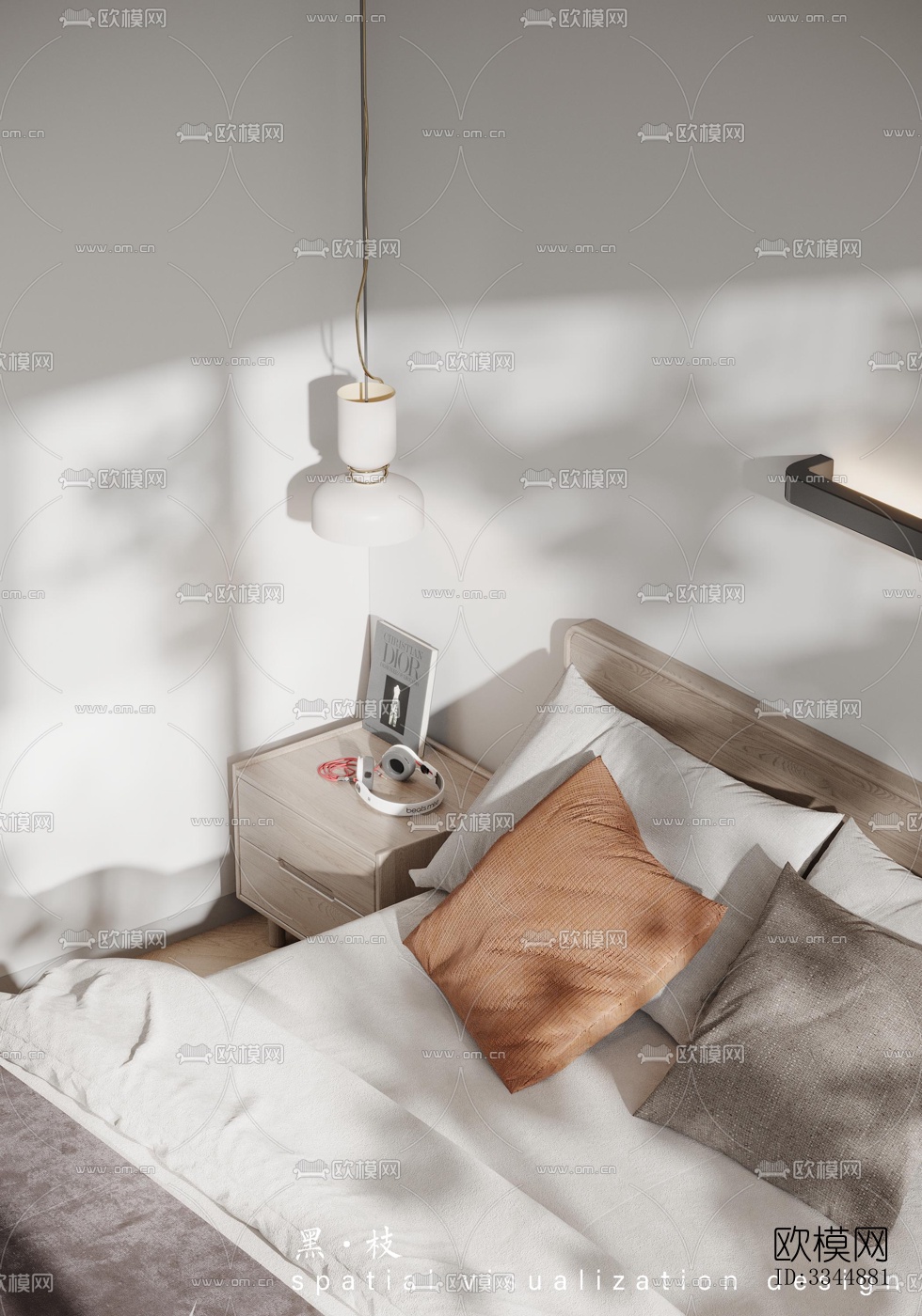 现代卧室效果图下载（渲染图5）