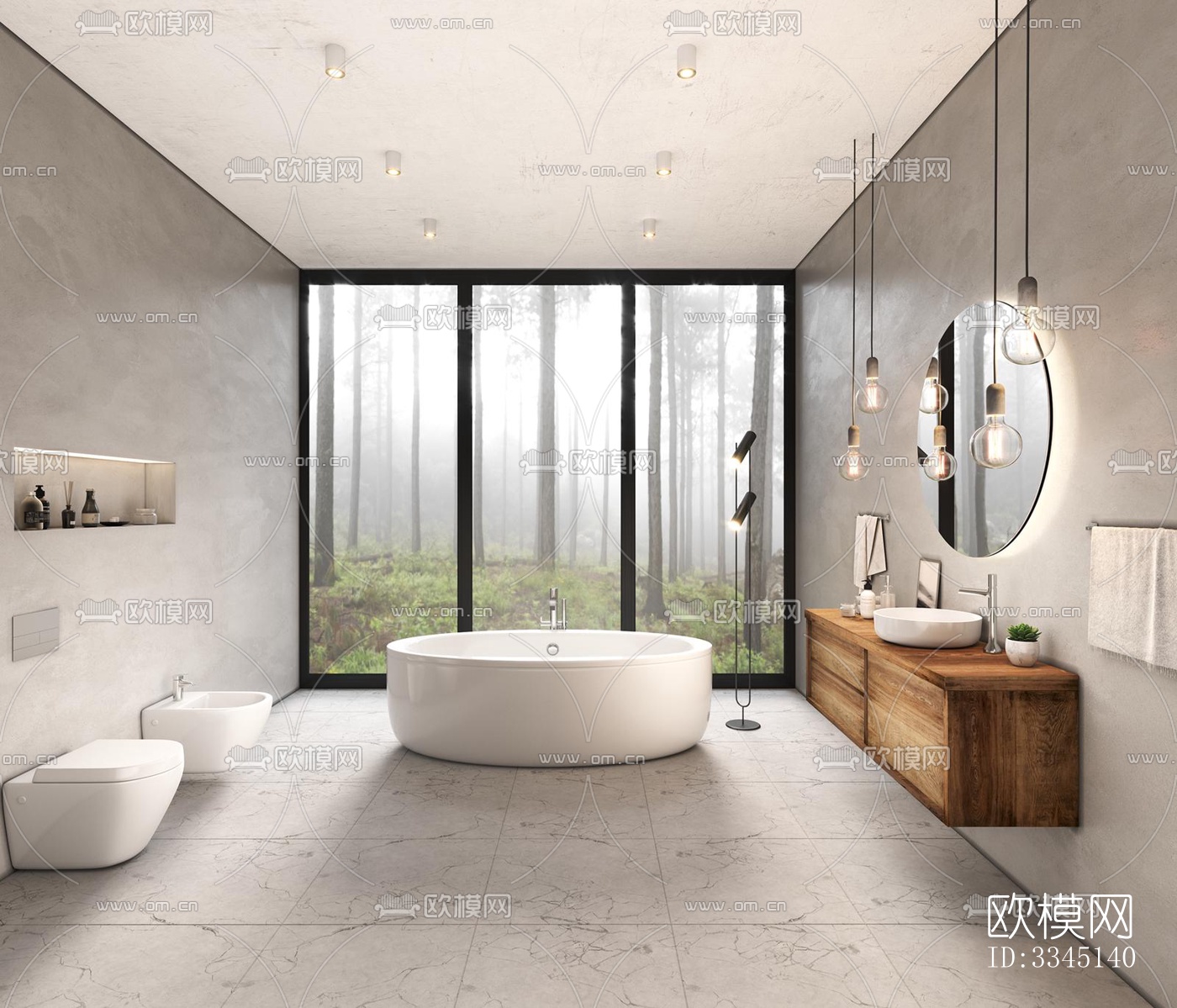 现代卫生间效果图下载（渲染图10）
