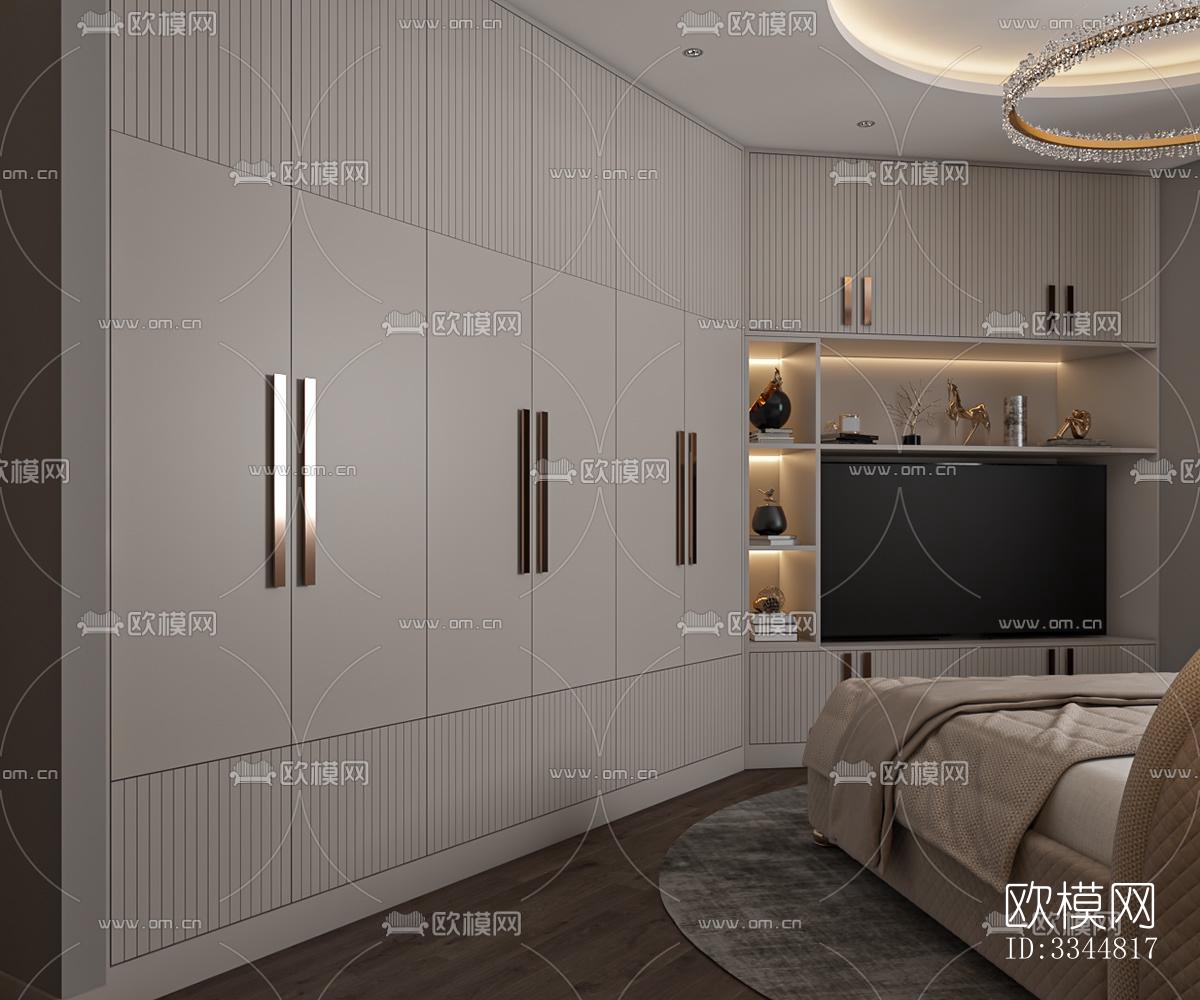 现代卧室效果图下载（渲染图4）