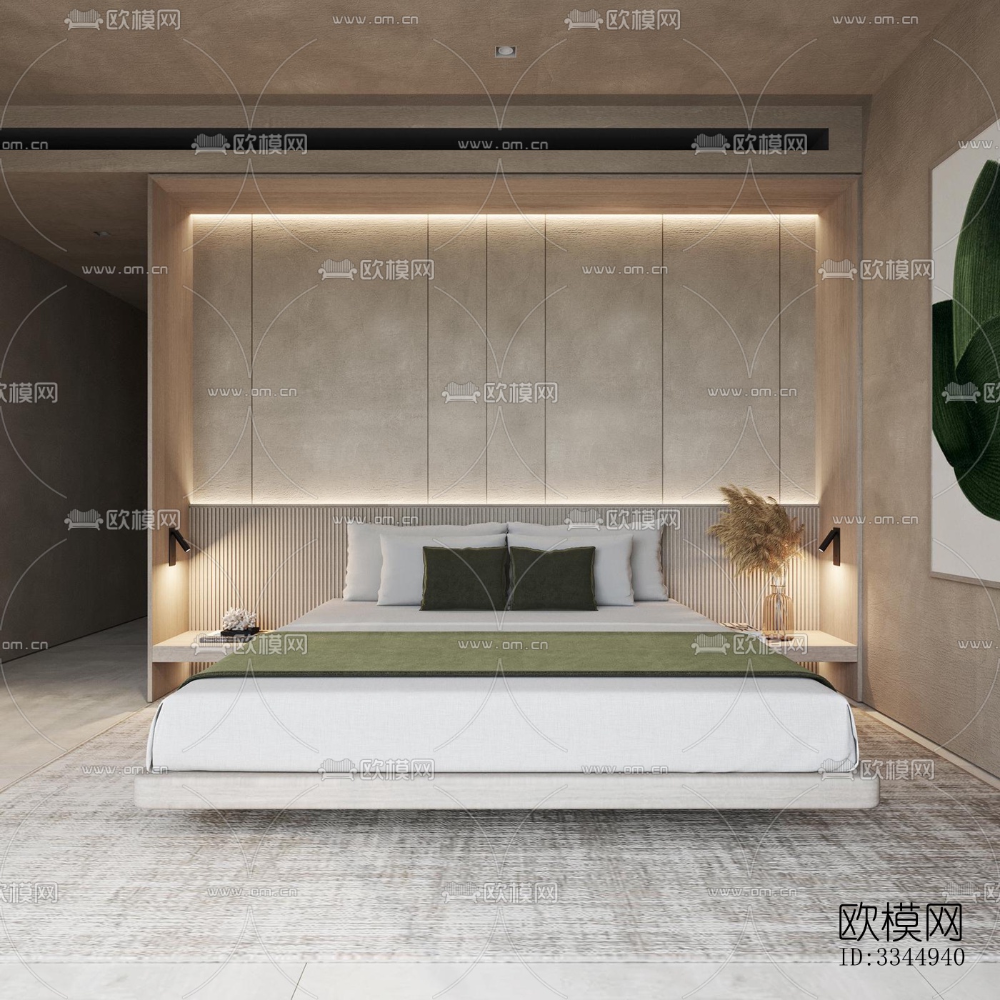 现代卧室效果图下载（渲染图2）