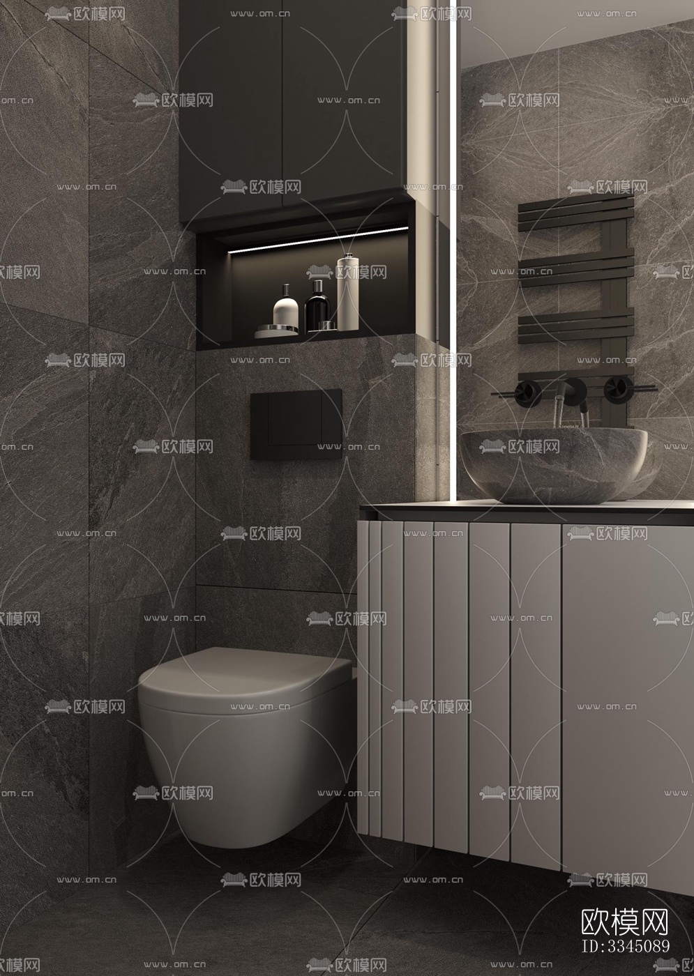 现代卫生间效果图下载（渲染图3）
