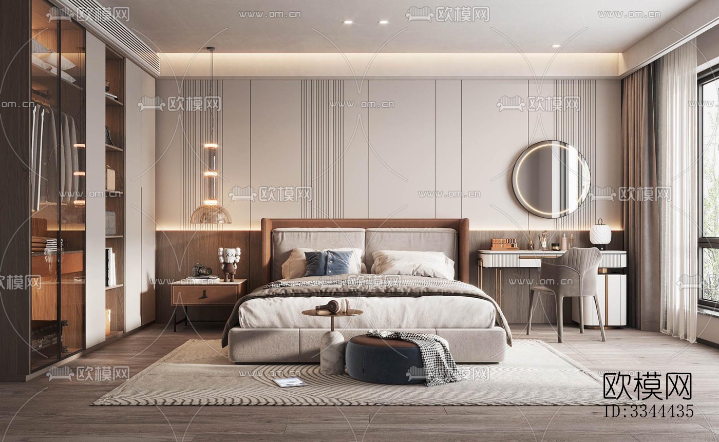 现代卧室效果图下载（渲染图6）