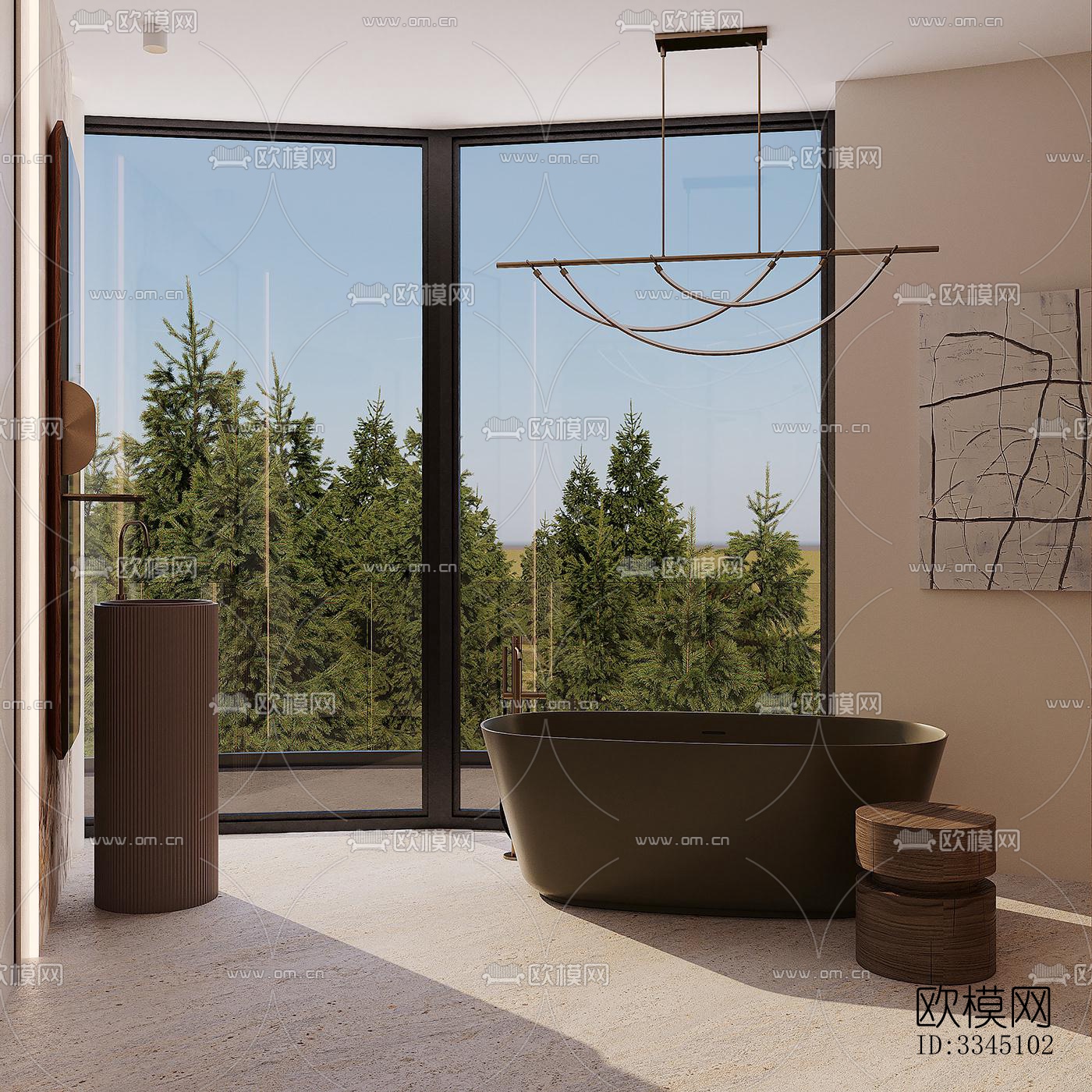 现代卫生间效果图下载（渲染图9）