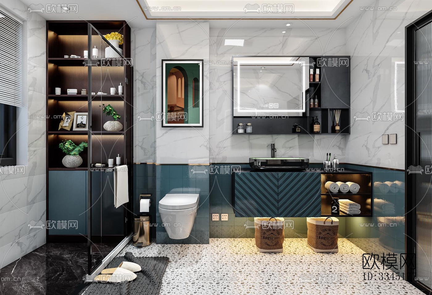 现代卫生间效果图下载（渲染图12）