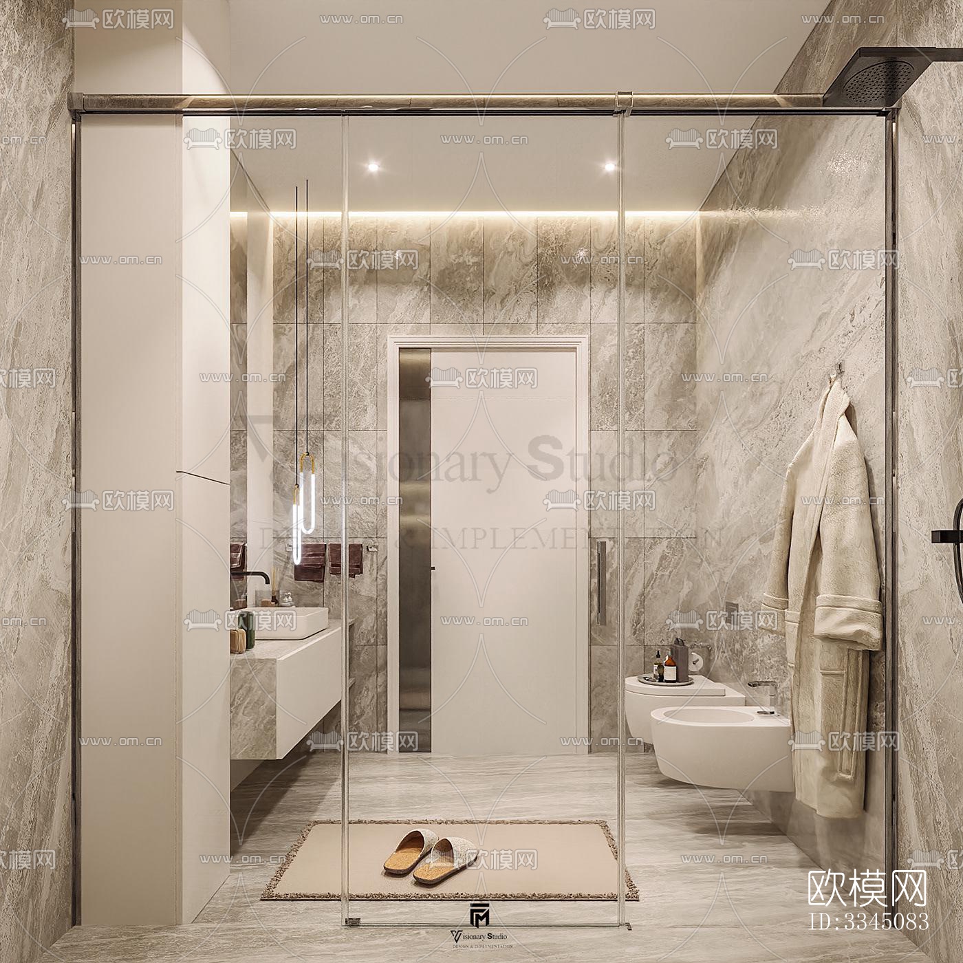 现代卫生间效果图下载（渲染图6）