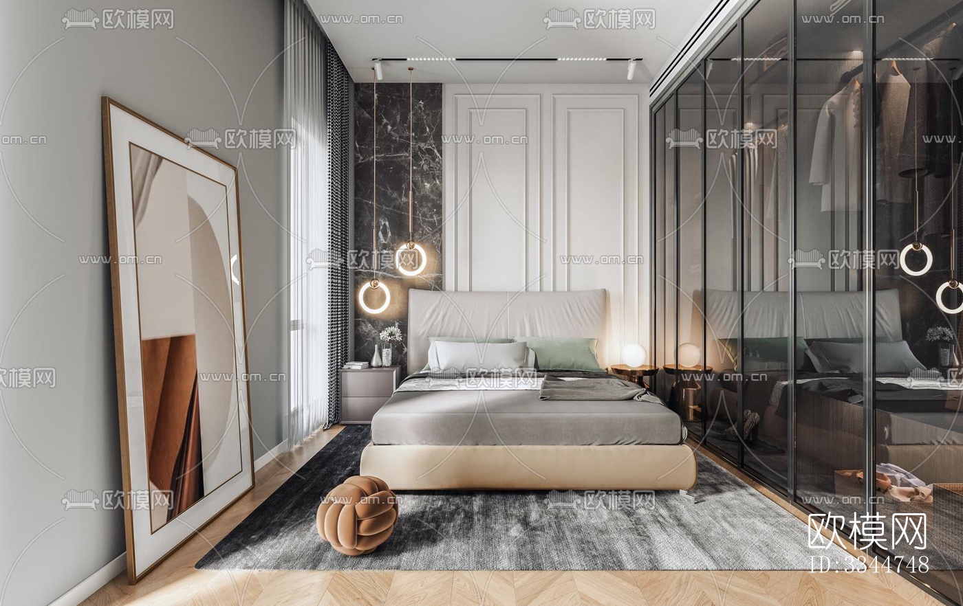现代卧室效果图下载（渲染图5）