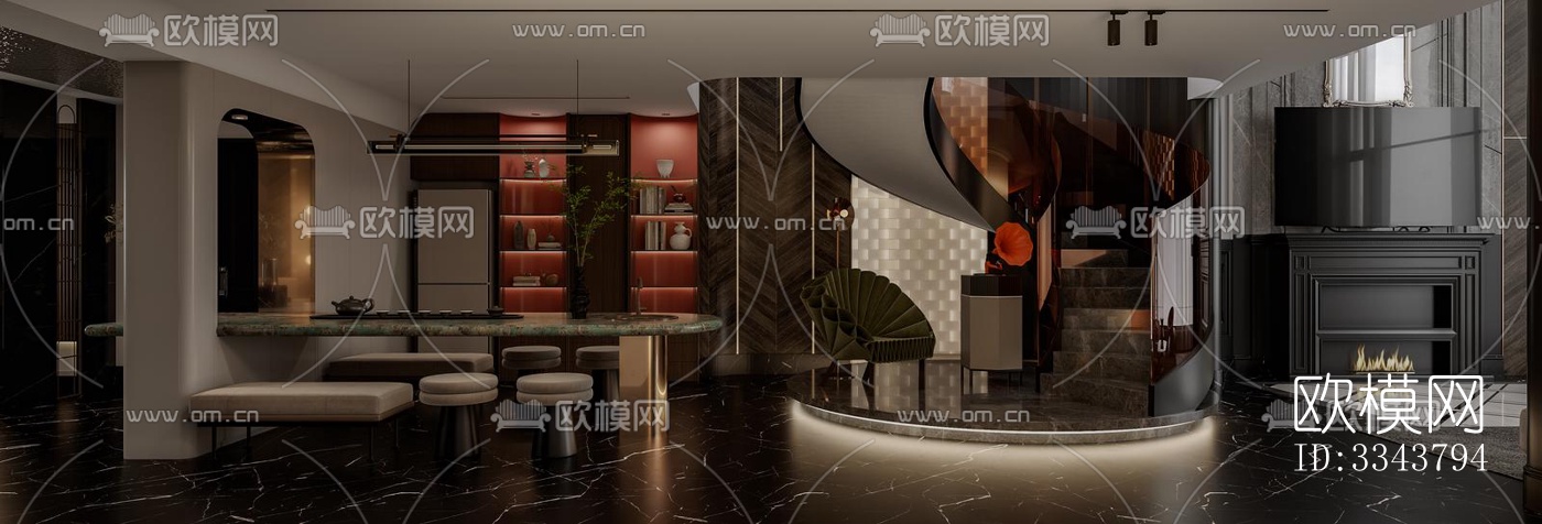 后现代别墅效果图下载（渲染图9）