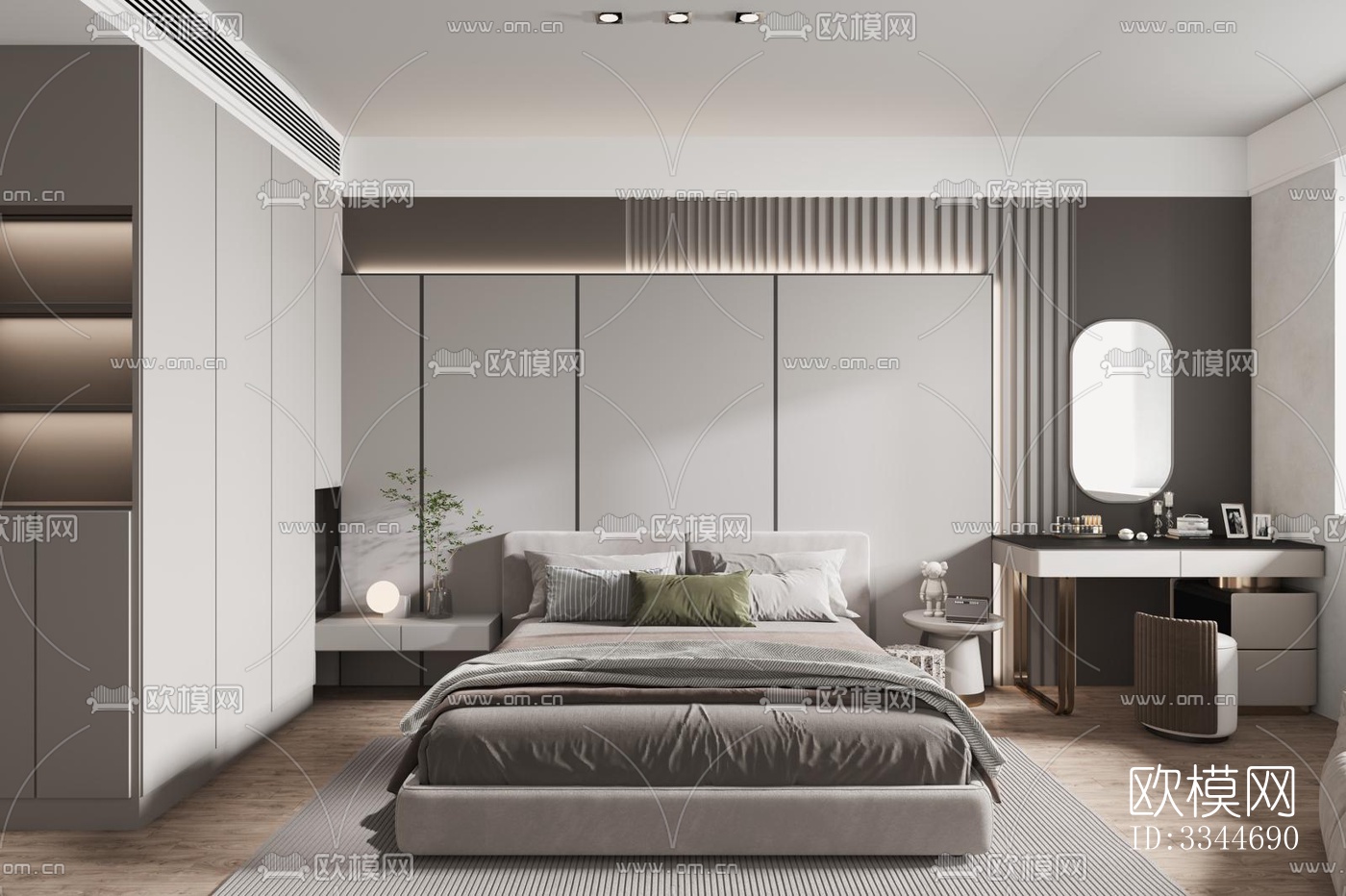 现代卧室效果图下载（渲染图4）