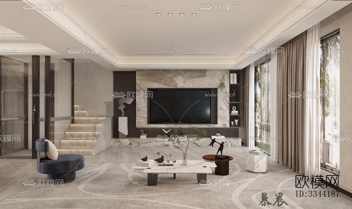 现代别墅效果图下载（渲染图8）