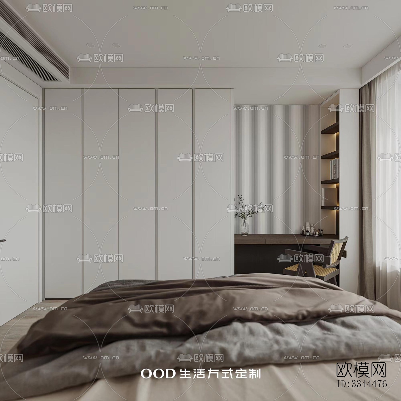 现代卧室效果图下载（渲染图2）