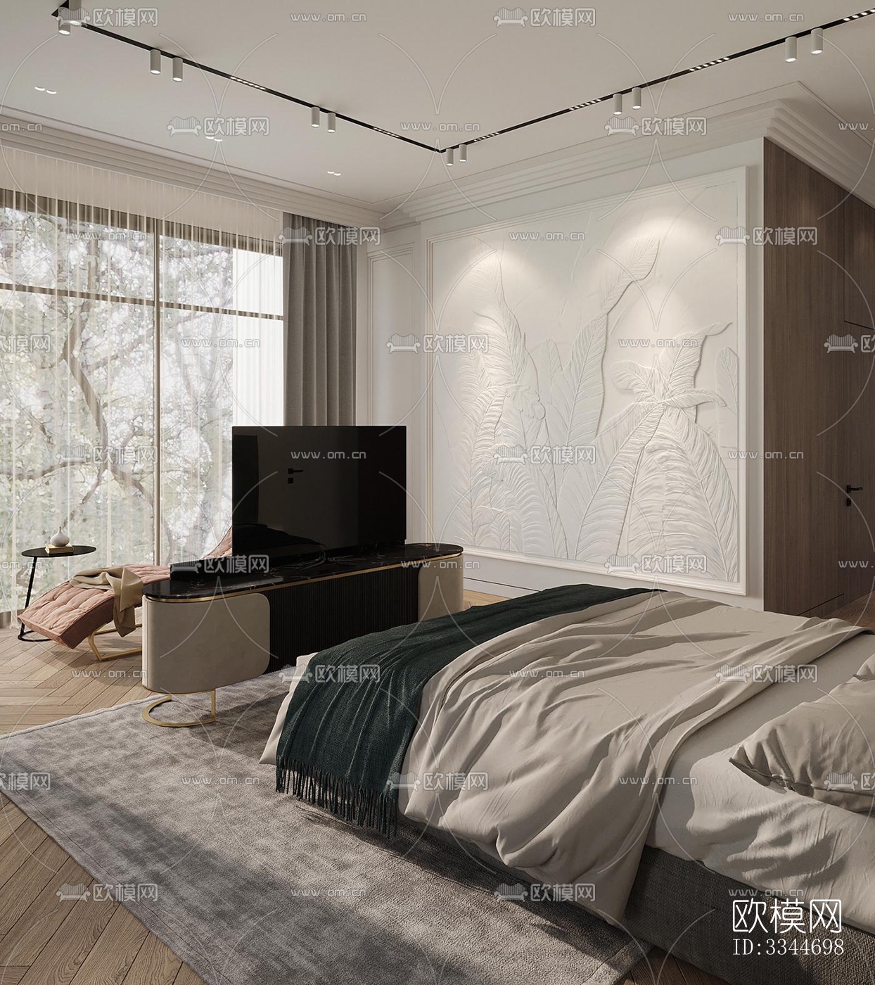 现代卧室效果图下载（渲染图7）