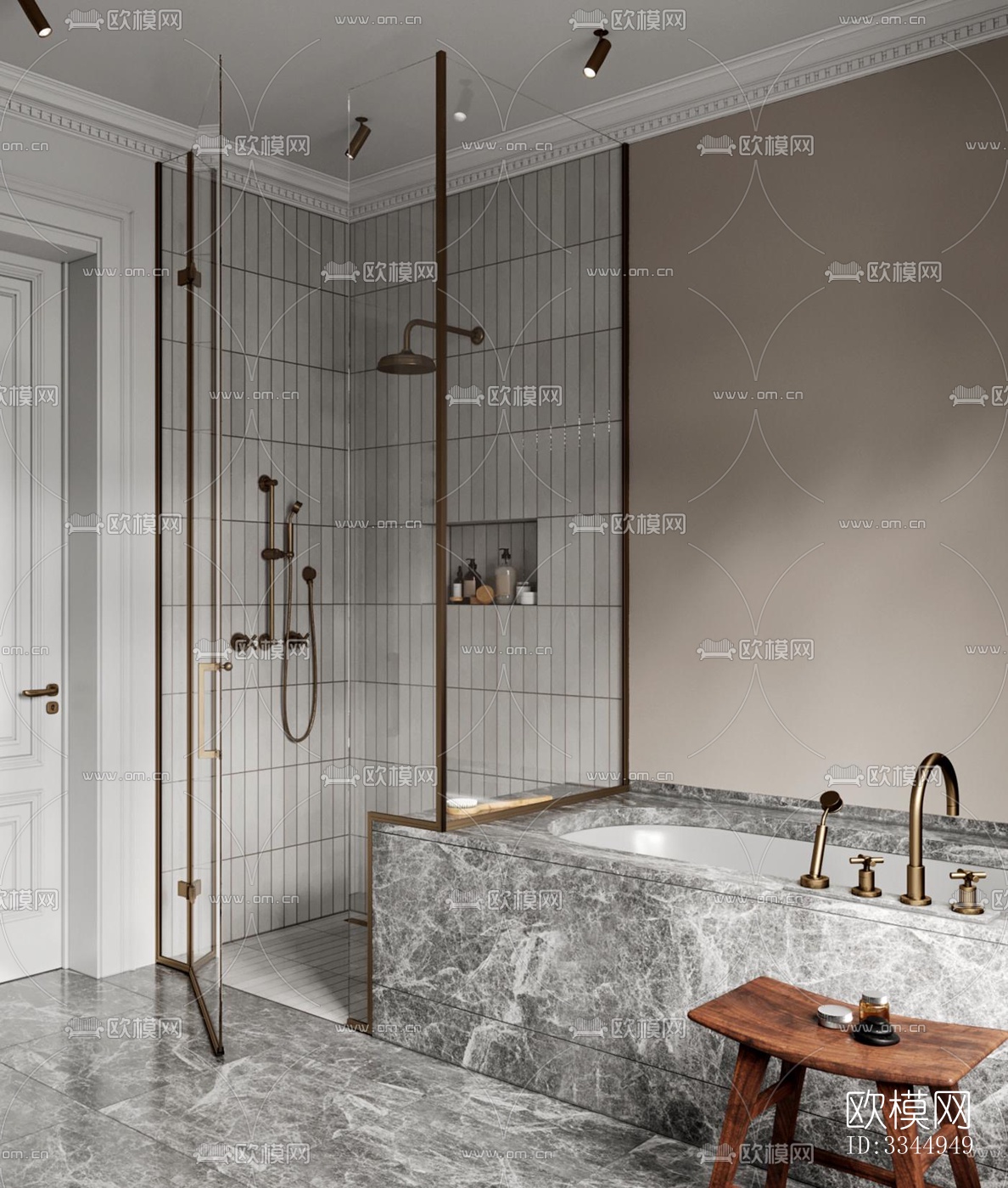 现代卫生间效果图下载（渲染图3）