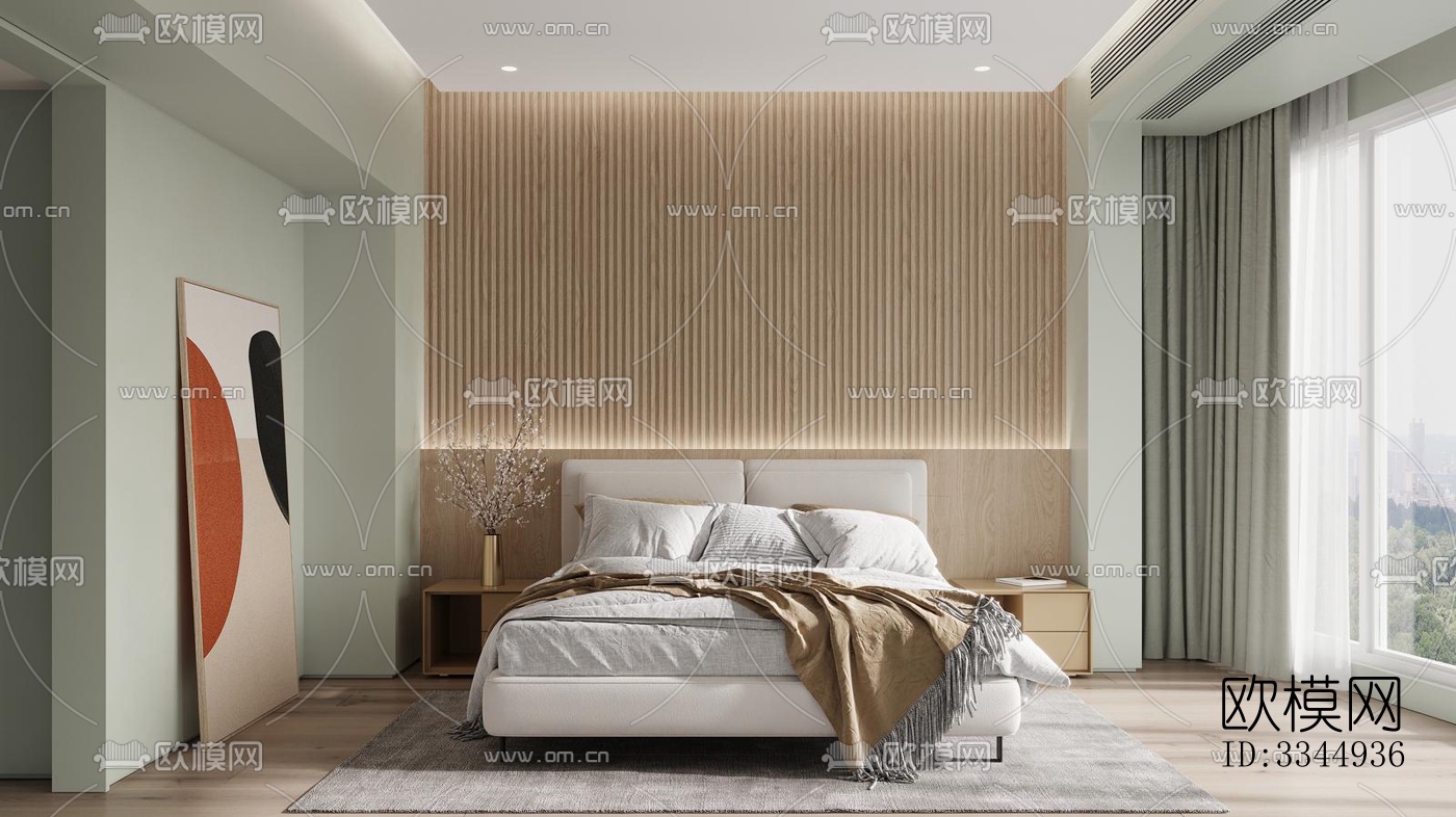 现代卧室效果图下载（渲染图10）
