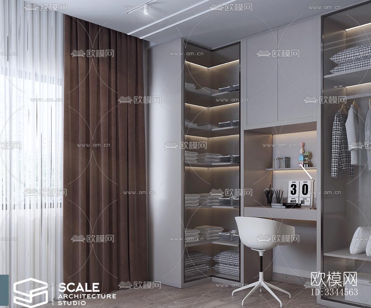 现代卧室效果图下载（渲染图7）