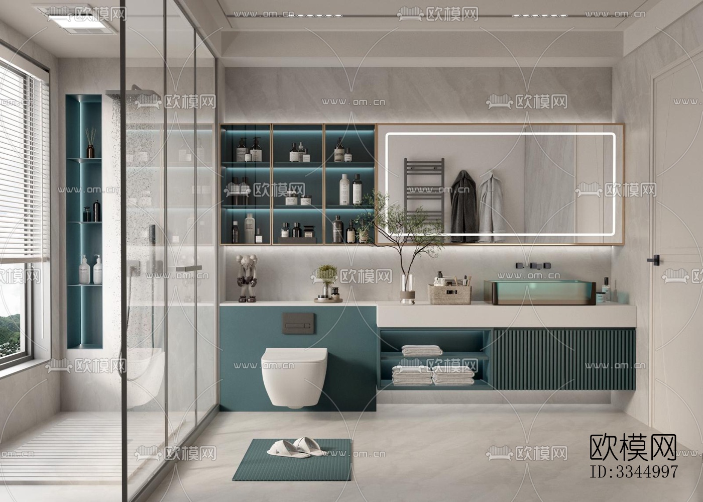 现代卫生间效果图下载（渲染图15）