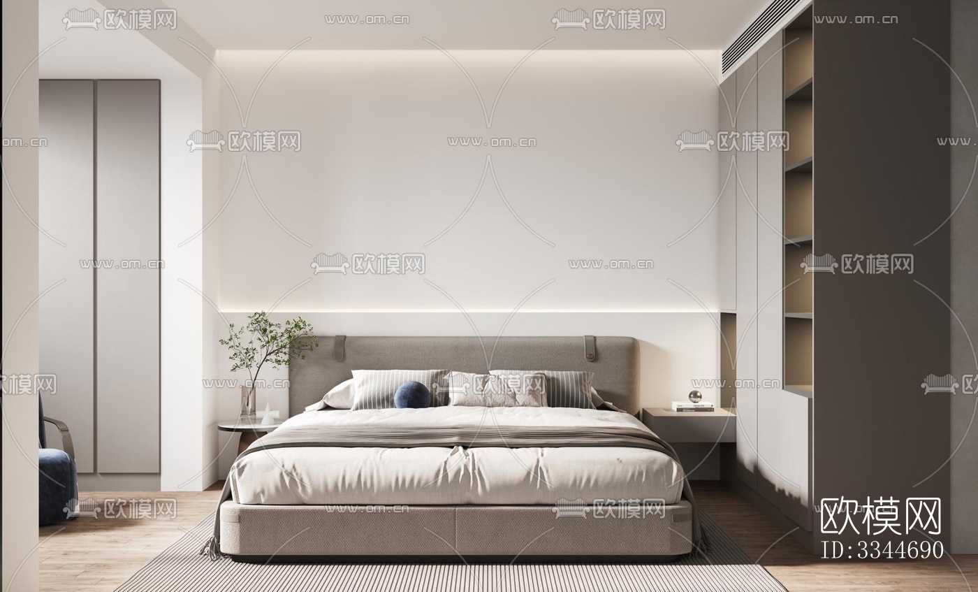 现代卧室效果图下载（渲染图3）