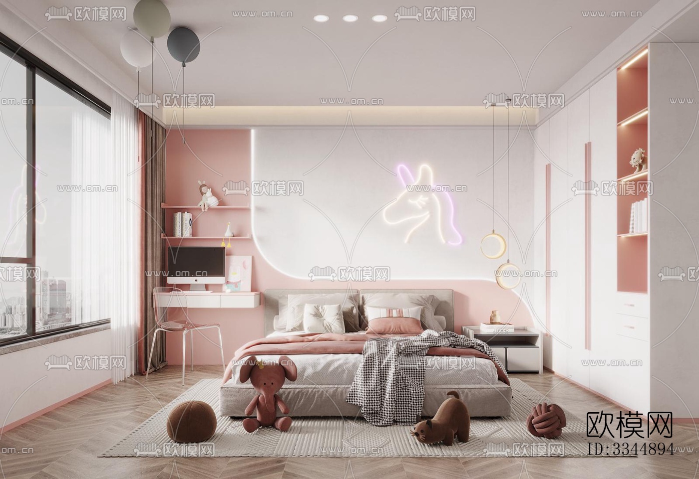 现代卧室效果图下载（渲染图4）