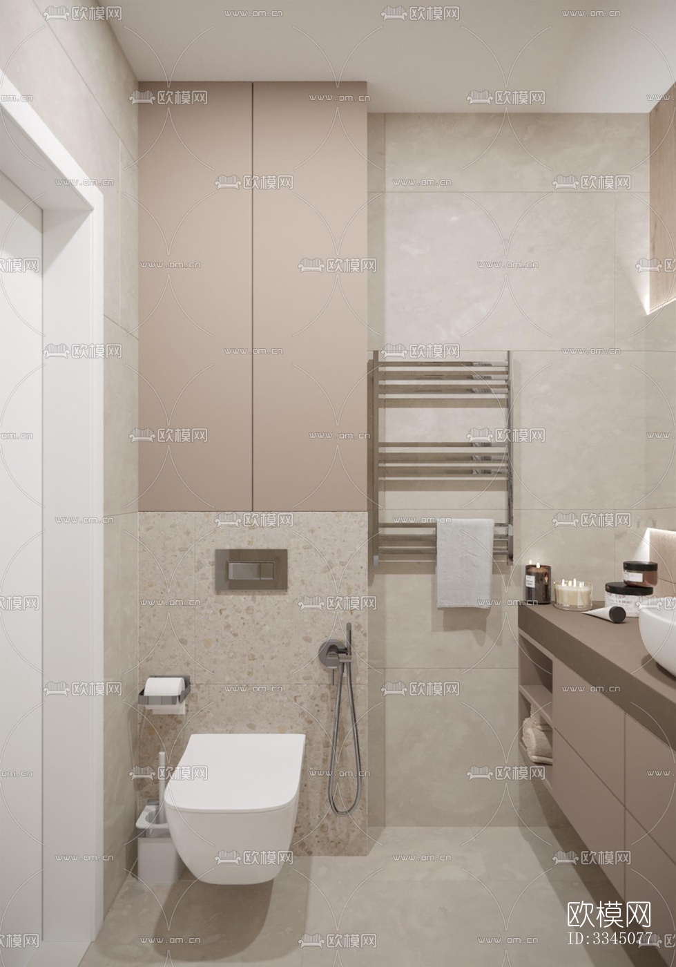现代卫生间效果图下载（渲染图3）