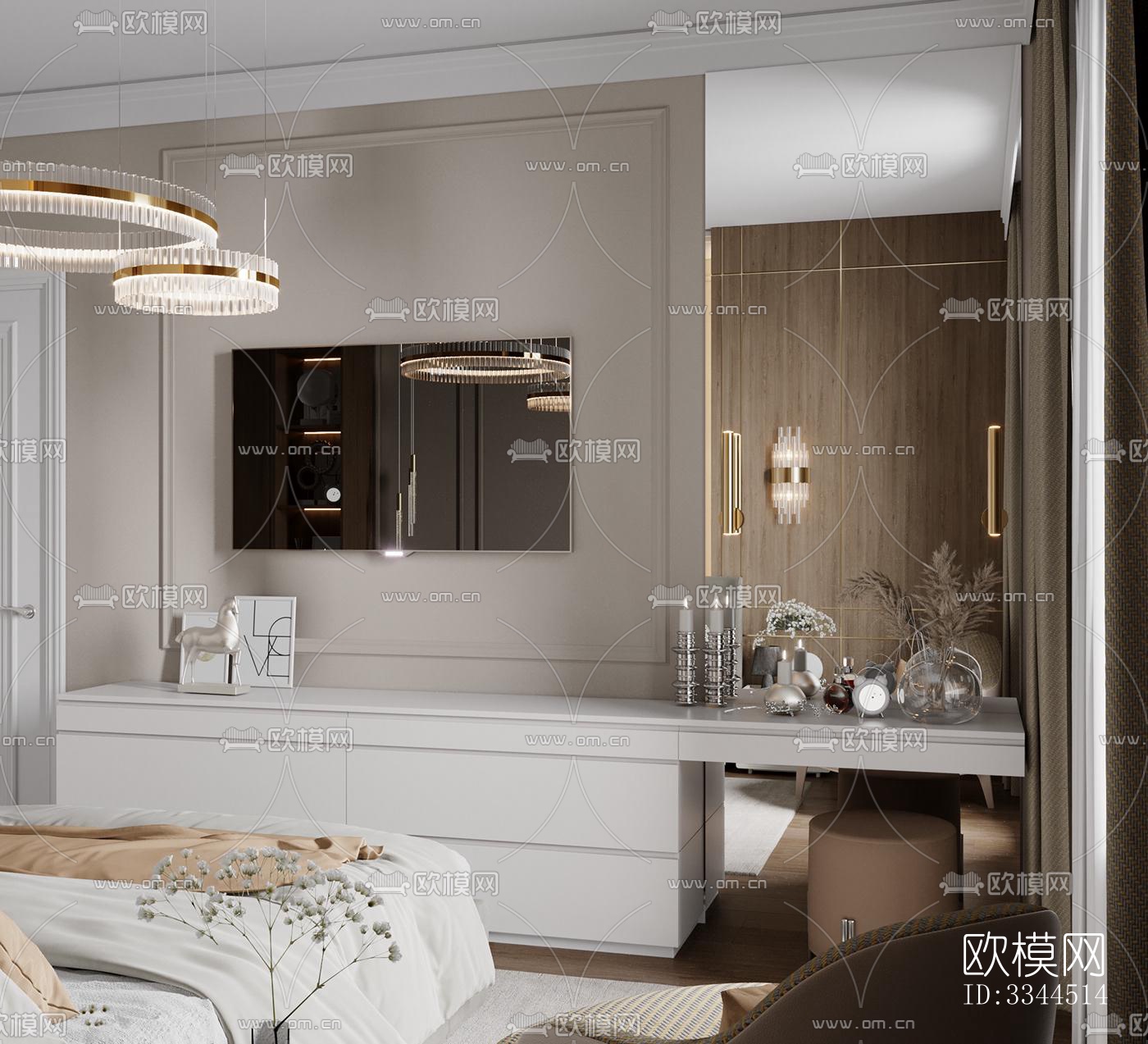 现代卧室效果图下载（渲染图5）