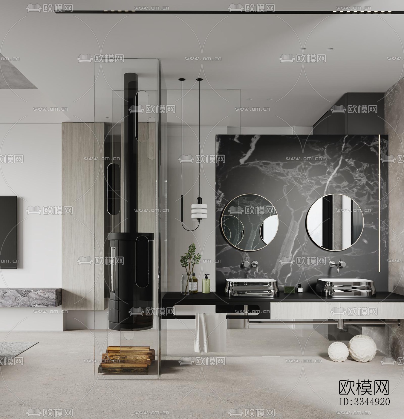 现代卧室效果图下载（渲染图5）