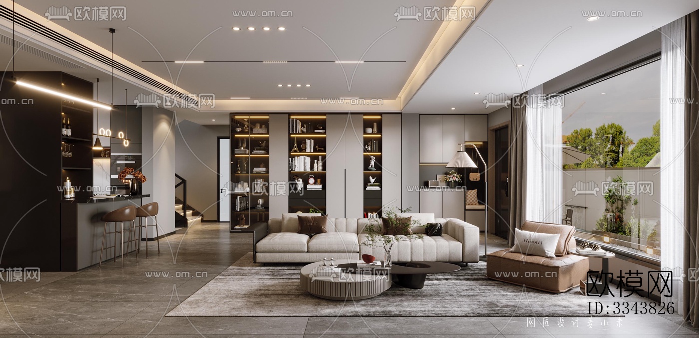 现代别墅效果图下载（渲染图3）