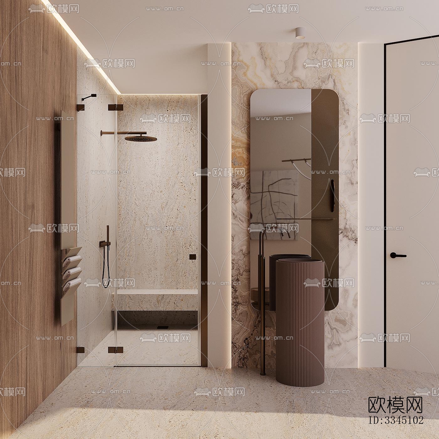 现代卫生间效果图下载（渲染图8）