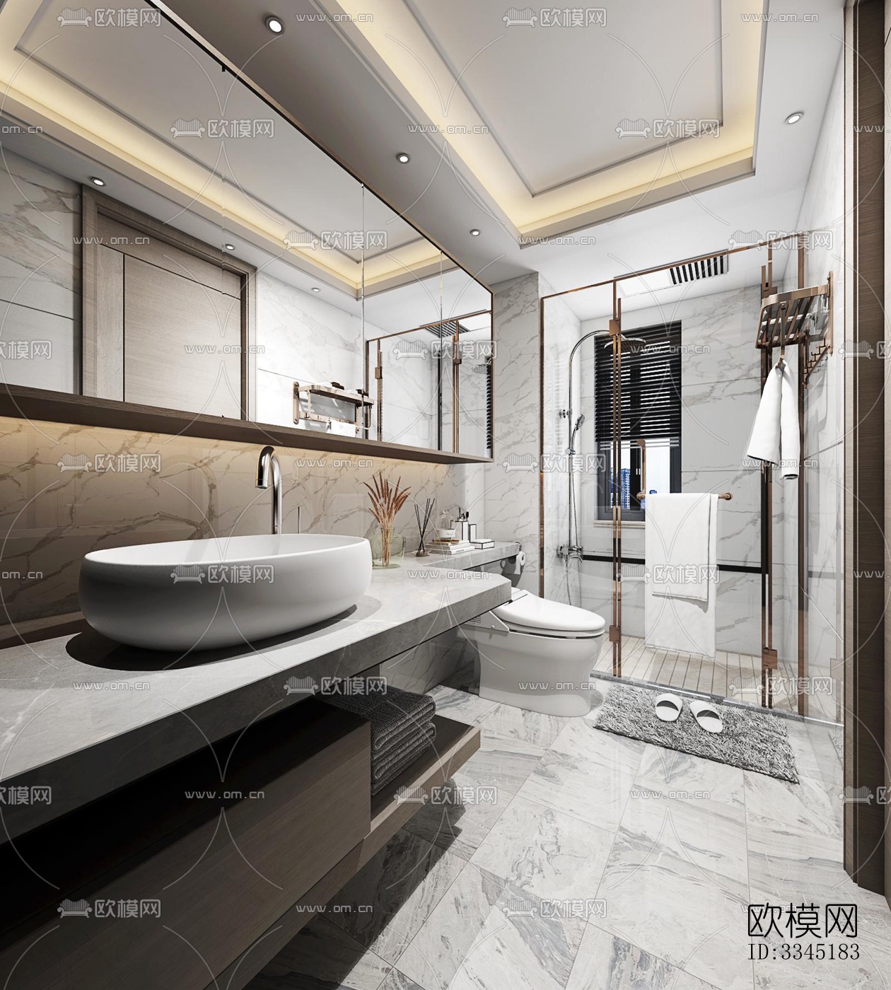 现代卫生间效果图下载（渲染图12）