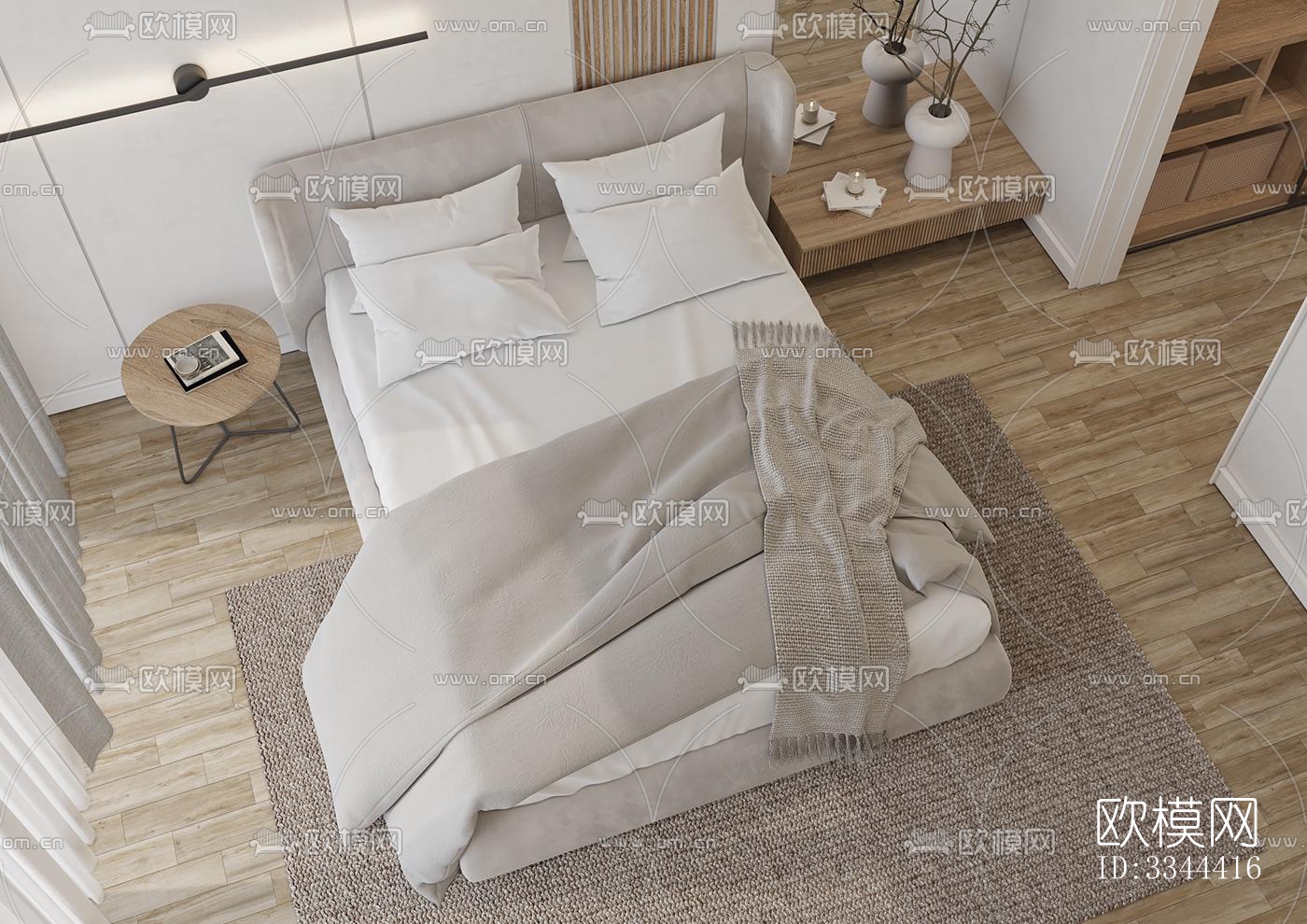 现代卧室效果图下载（渲染图6）