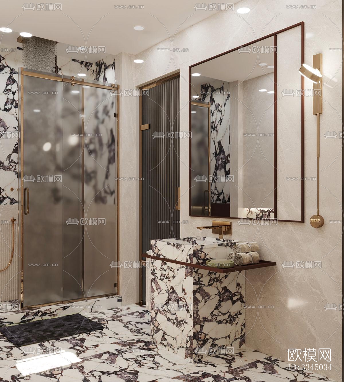 现代卫生间效果图下载（渲染图4）