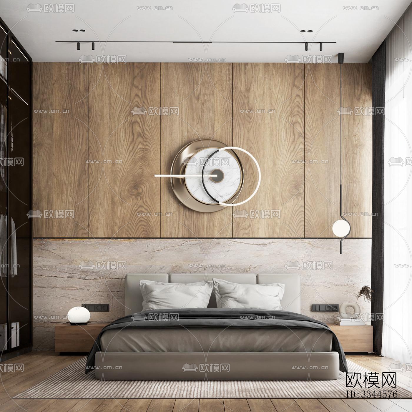 现代卧室效果图下载（渲染图3）