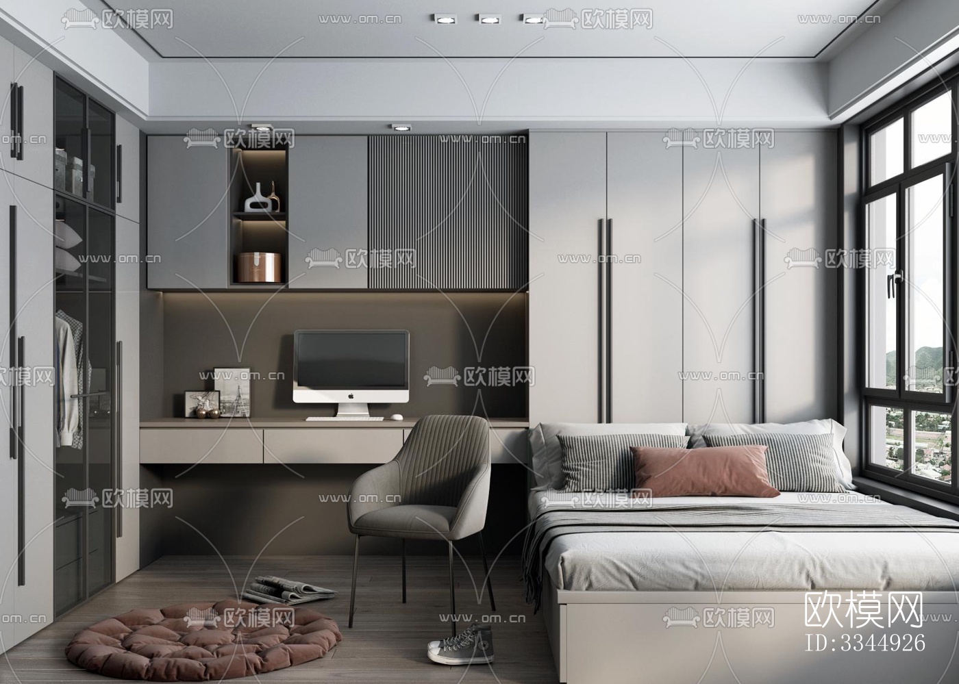 现代卧室效果图下载（渲染图15）