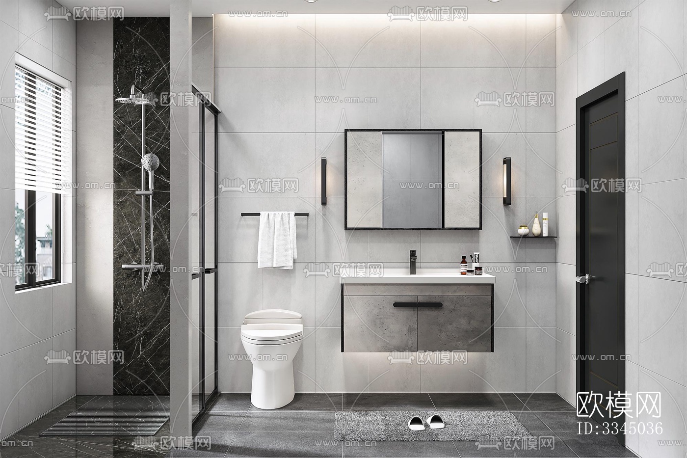 现代卫生间效果图下载（渲染图3）