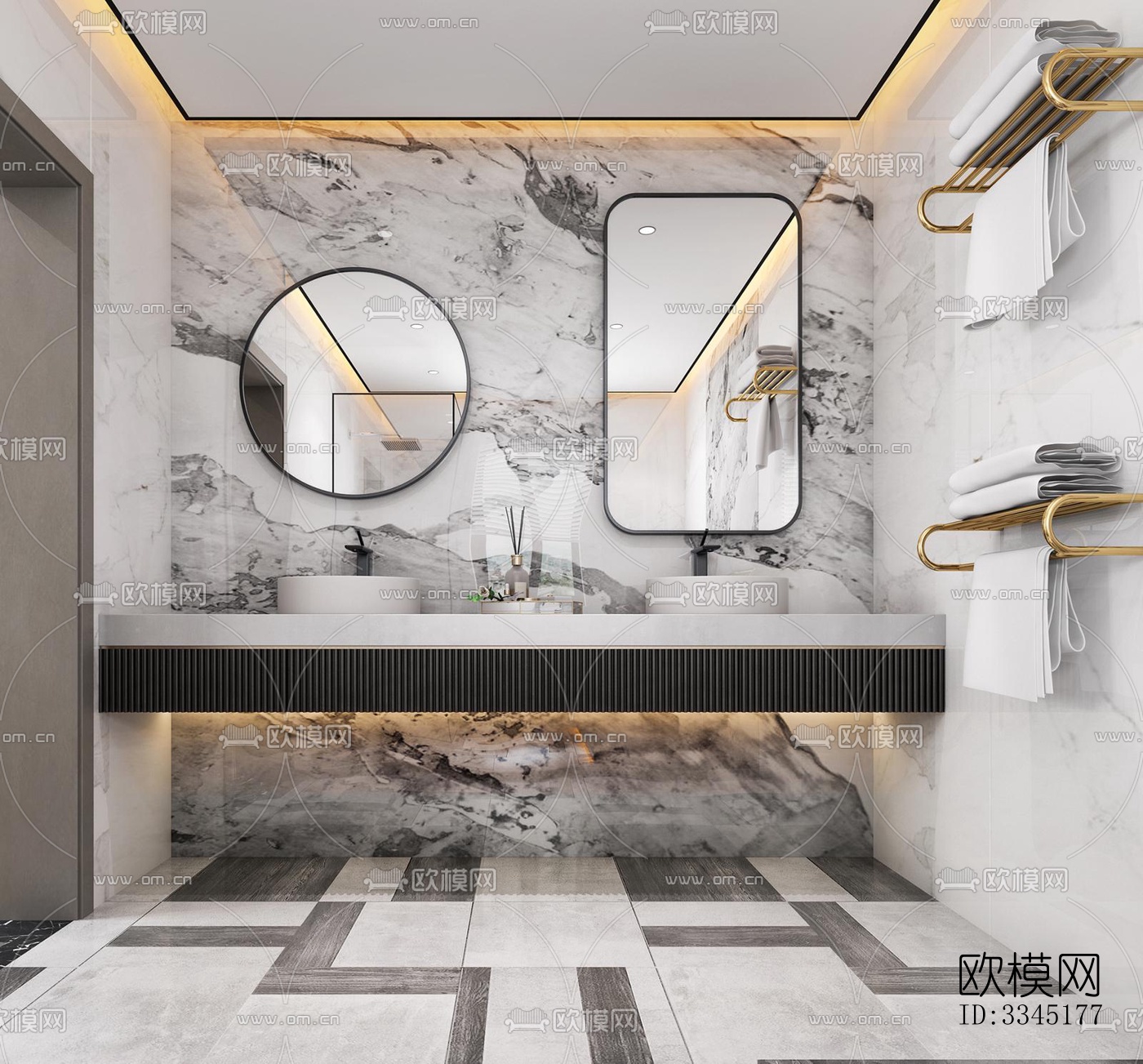 现代卫生间效果图下载（渲染图13）