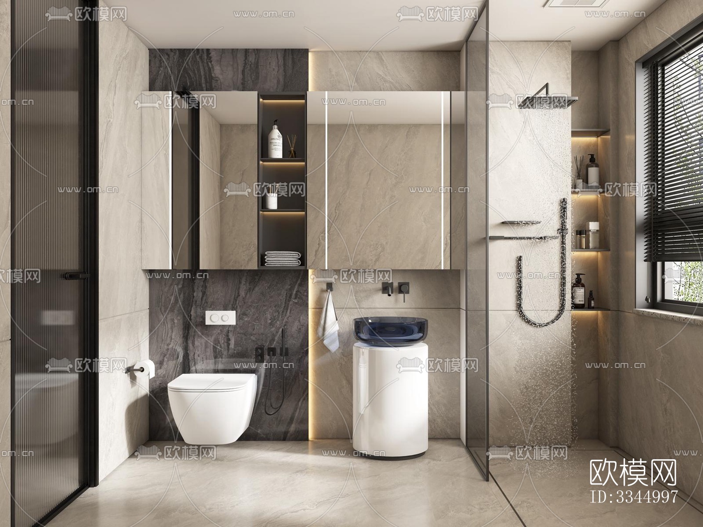 现代卫生间效果图下载（渲染图20）