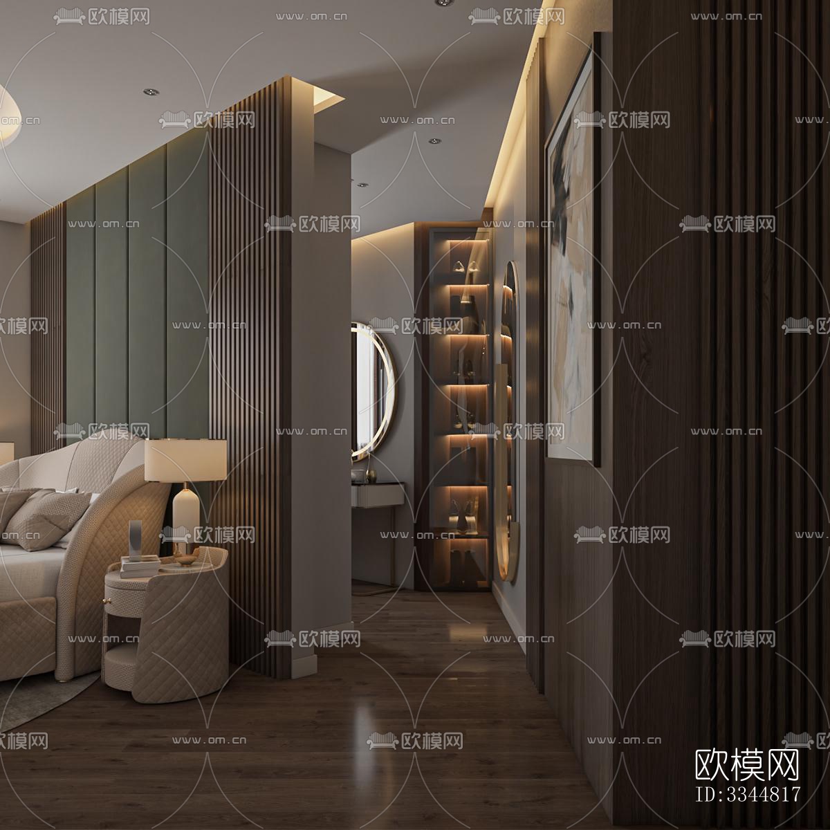 现代卧室效果图下载（渲染图6）