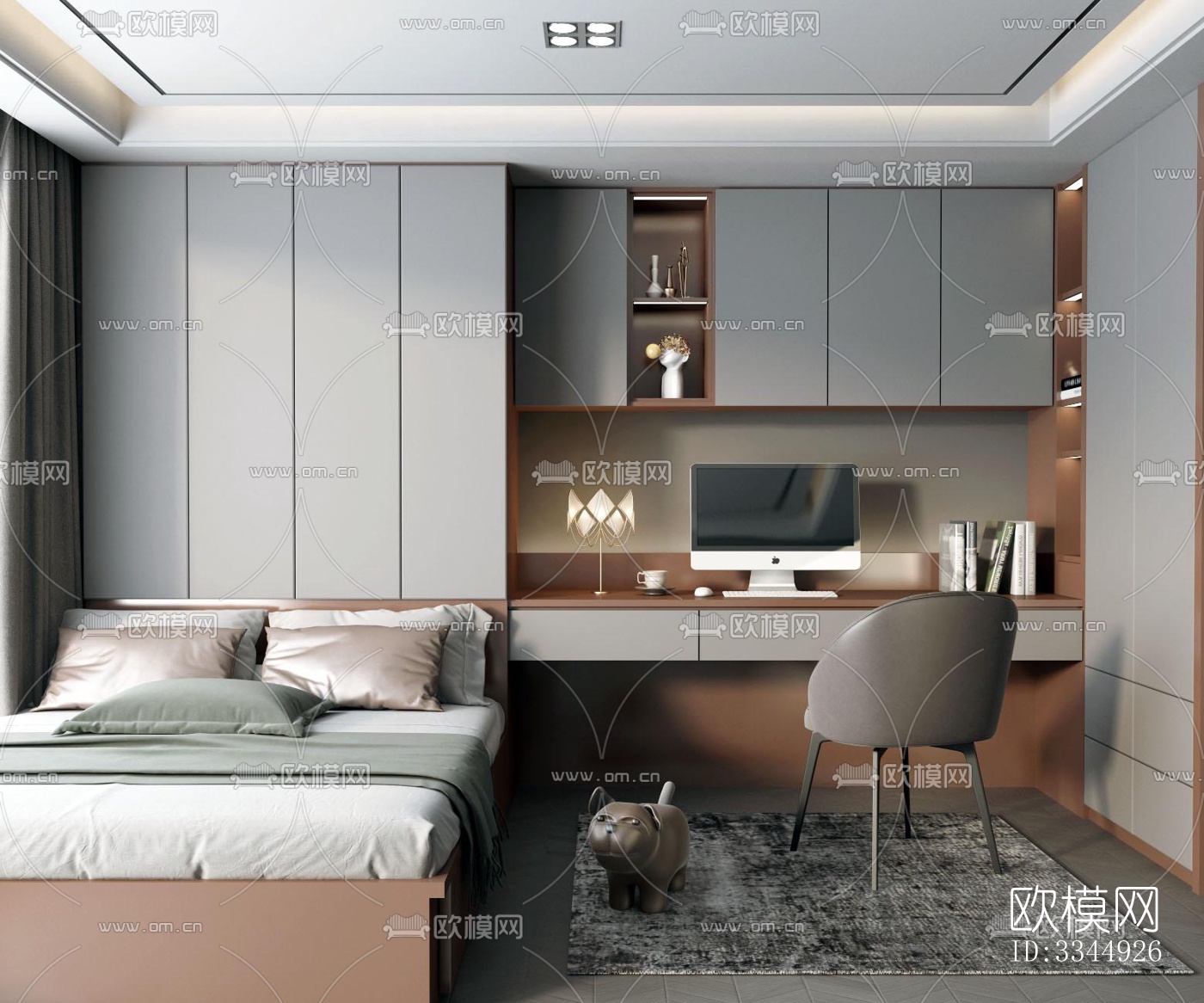 现代卧室效果图下载（渲染图2）