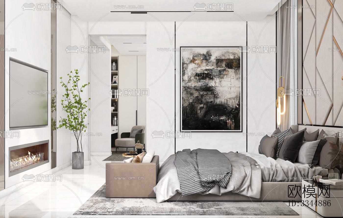 现代卧室效果图下载（渲染图5）