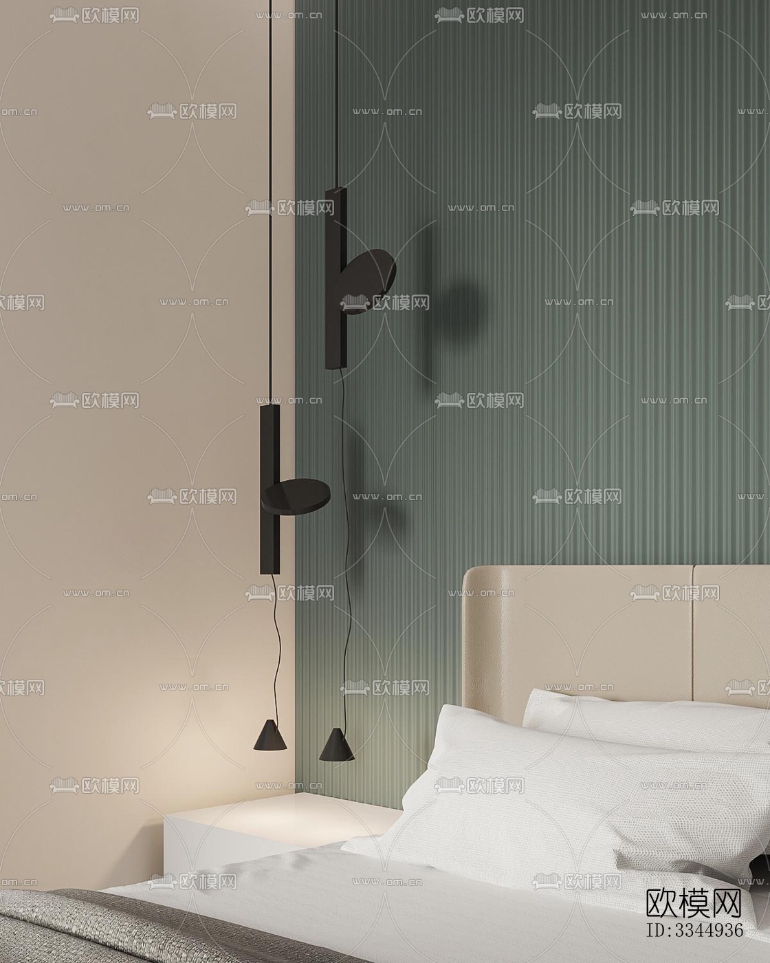 现代卧室效果图下载（渲染图2）