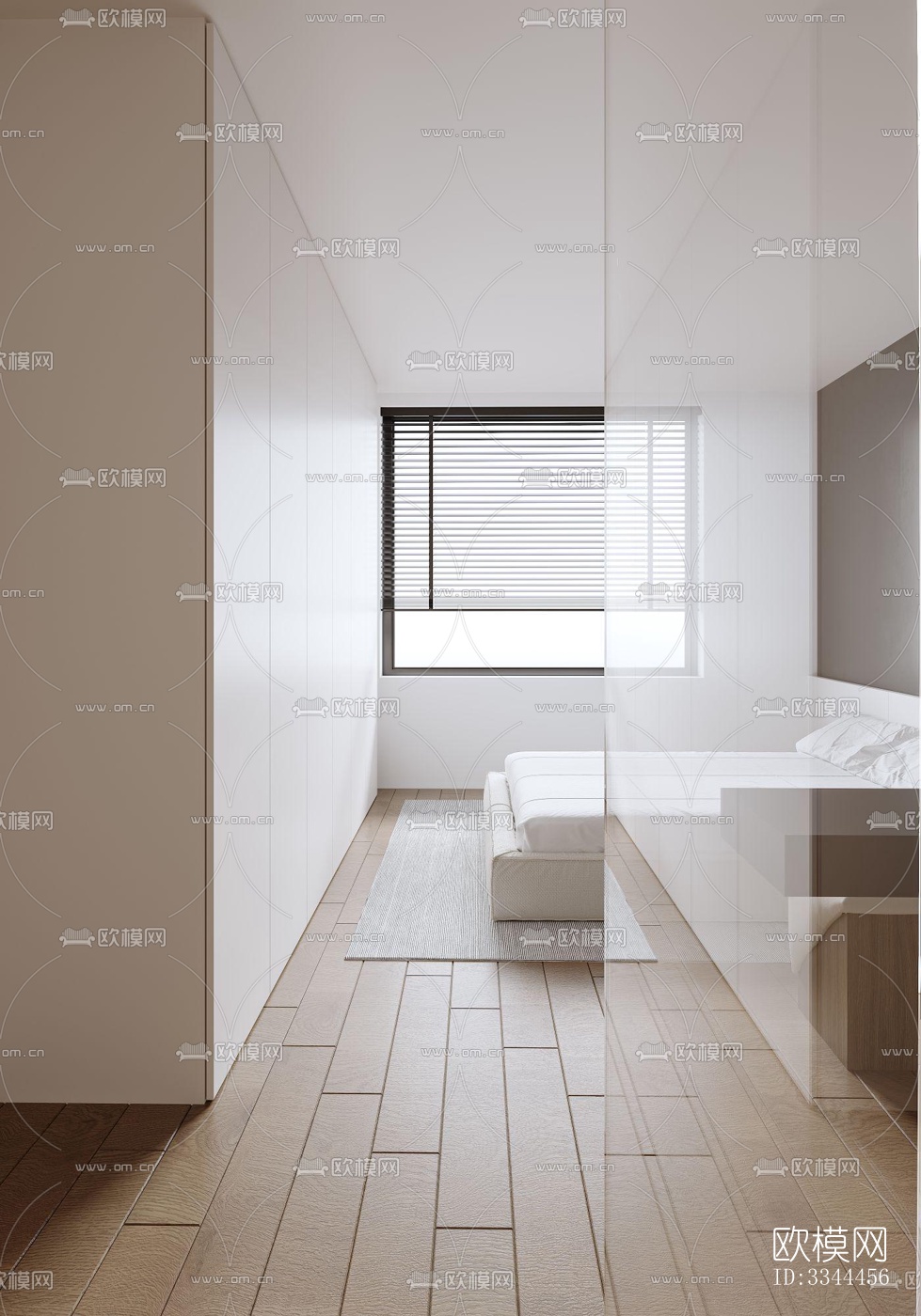 现代卧室效果图下载（渲染图1）