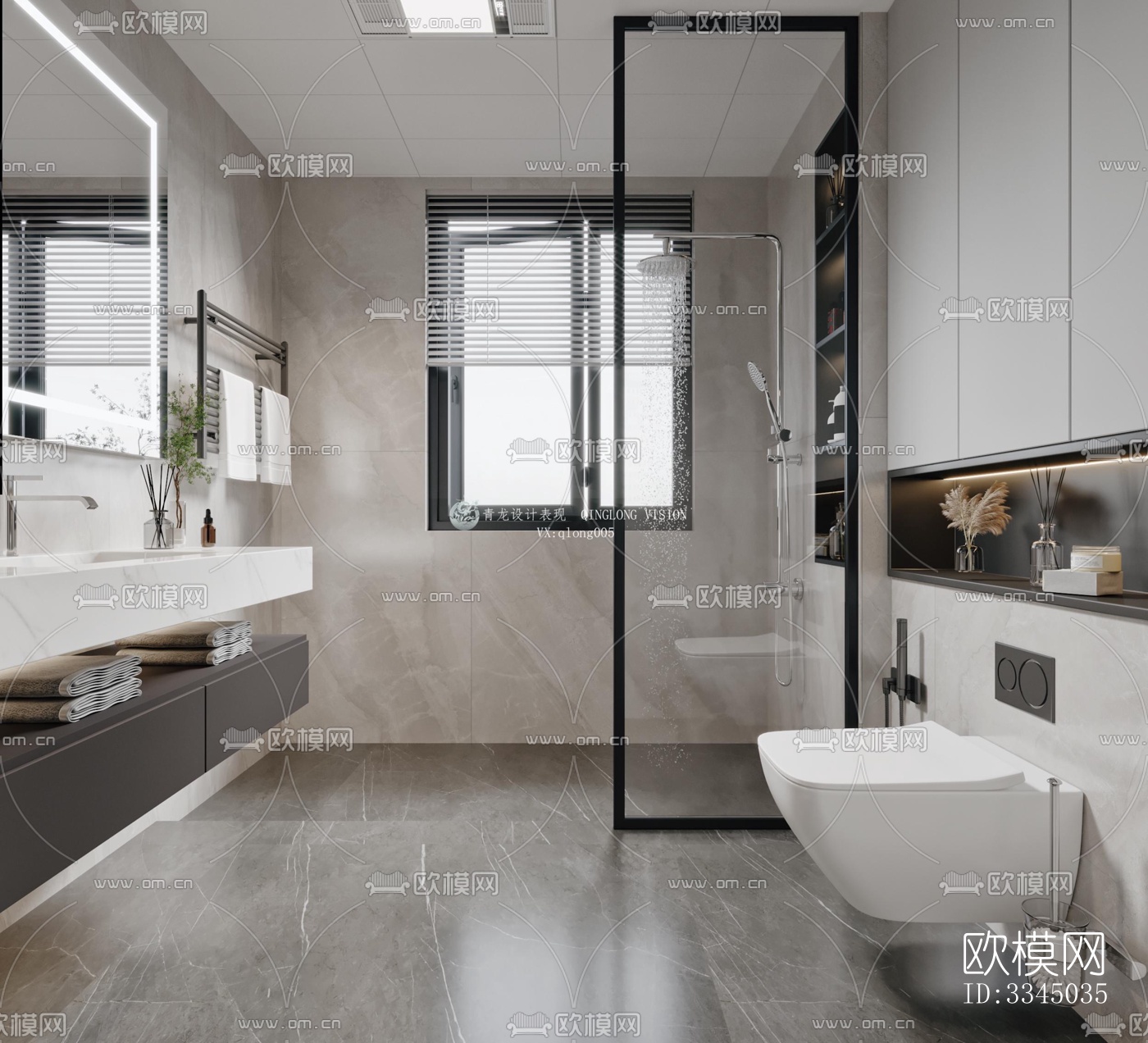 现代卫生间效果图下载（渲染图6）